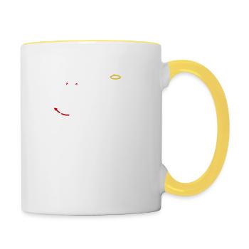 Engel Teufel Gott Religion Lustig Gegensätze - Tasse zweifarbig - Weiß/Gelb - Rechts