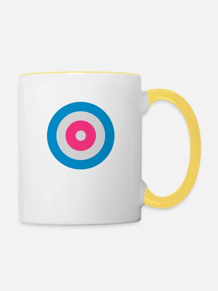 curling - Tasse zweifarbig - Weiß/Gelb