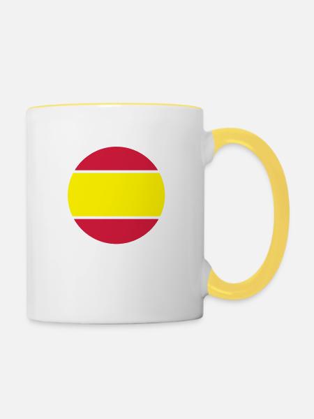 spanien_rund_50 - Tasse zweifarbig - Weiß/Gelb