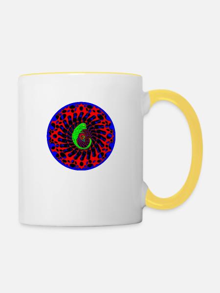 alienembryo_neu - Tasse zweifarbig - Weiß/Gelb