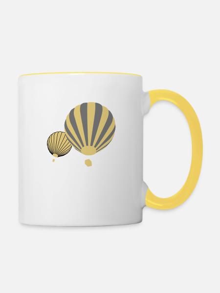 Ballons - Tasse zweifarbig - Weiß/Gelb