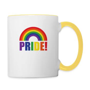 Pride Rainbow | LGBT | idée cadeau - Mug contrasté - blanc/jaune - Droite