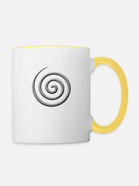 ancient_spiral_stone - Tasse zweifarbig - Weiß/Gelb