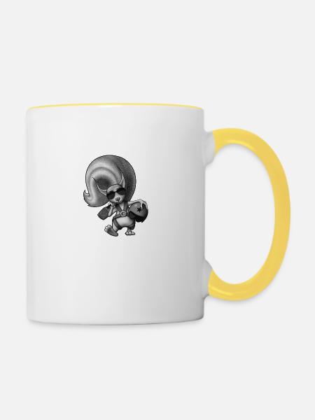 Squirrel Pilot - Tasse zweifarbig - Weiß/Gelb