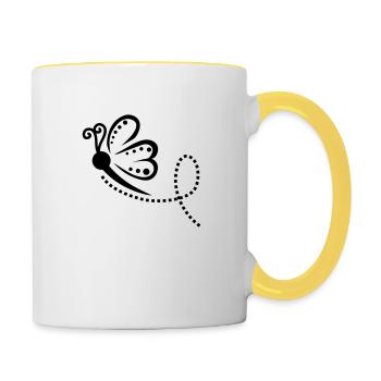 Butterfly Swing - Tasse zweifarbig - Weiß/Gelb - Rechts