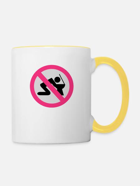 Alkohol - Tasse zweifarbig - Weiß/Gelb