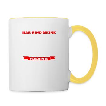 Holzfäller - Meine Waffen - Tasse zweifarbig - Weiß/Gelb - Rechts