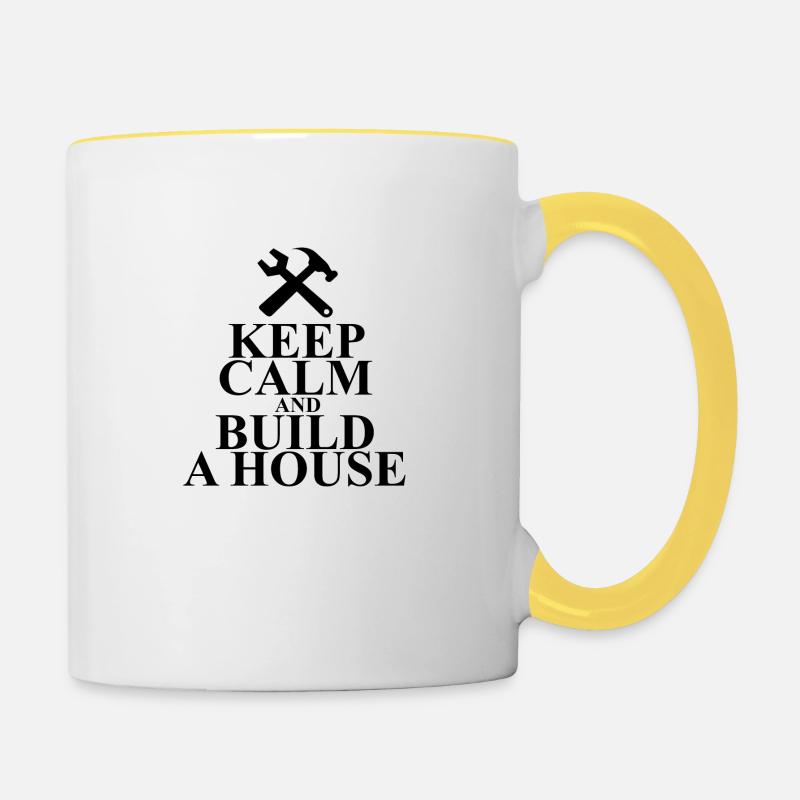 Construction - Mug contrasté - blanc/jaune