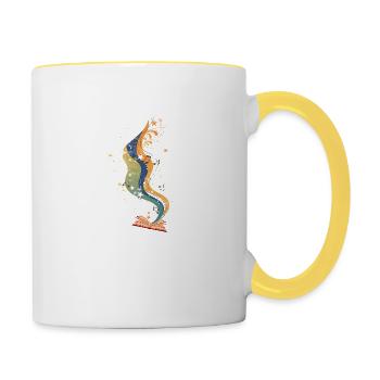 Buch Musikfans Musik Literatur Noten Konzert - Tasse zweifarbig - Weiß/Gelb - Rechts