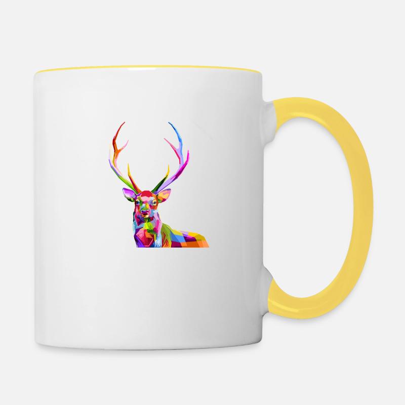 deer - Contrasting Mug - white/yellow