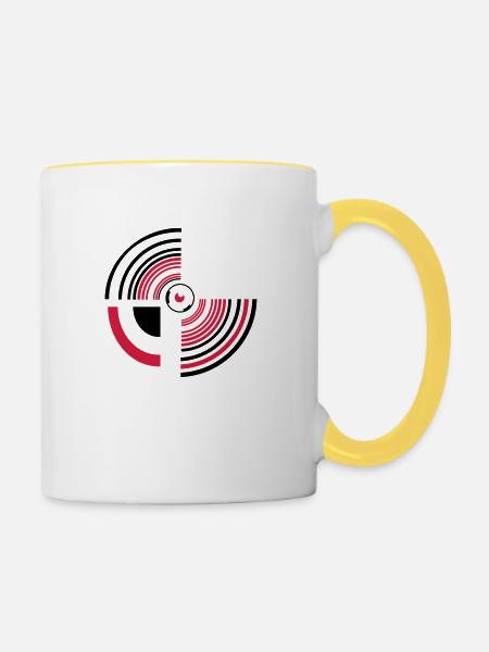 circle - Tasse zweifarbig - Weiß/Gelb