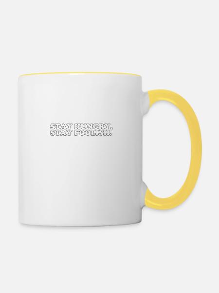 STAY HUNGRY - STAY FOOLISH - Tasse zweifarbig - Weiß/Gelb