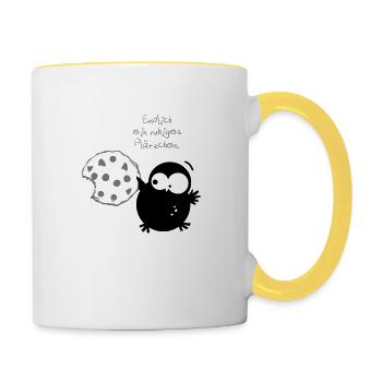 An owl / / Finally a quiet place. - Contrasting Mug - white/yellow - Right