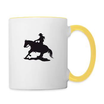Arrêt coulissant - Mug contrasté - blanc/jaune - Droite