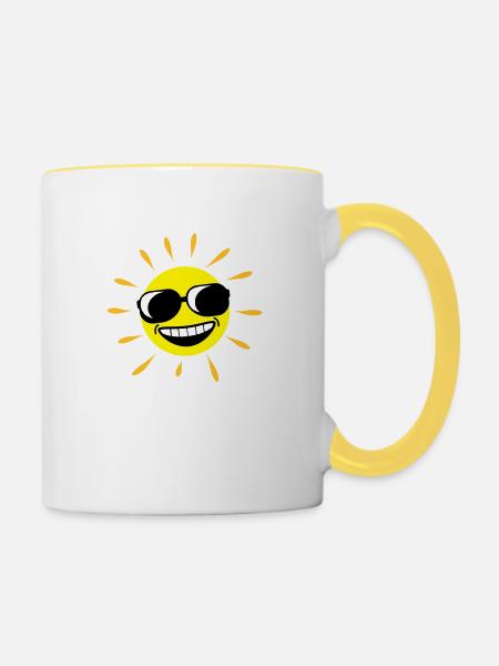 Sun Summer - Tasse zweifarbig - Weiß/Gelb