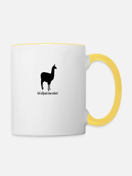 Alpaka pack - Tasse zweifarbig - Weiß/Gelb