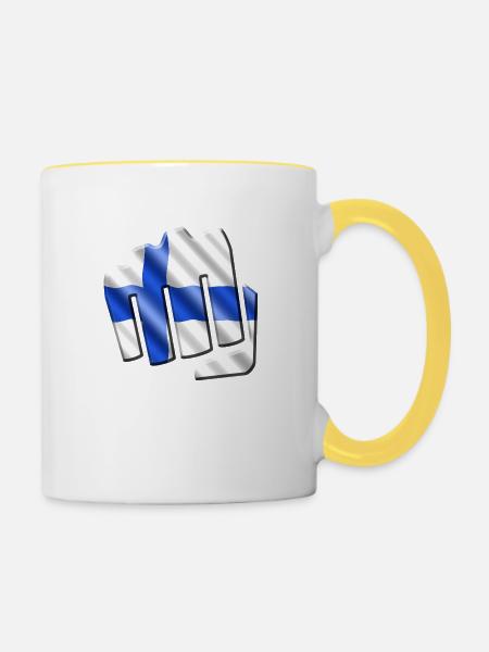 Finnland - Tasse zweifarbig - Weiß/Gelb