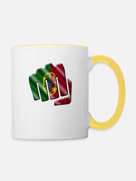 Portugal - Tasse zweifarbig - Weiß/Gelb