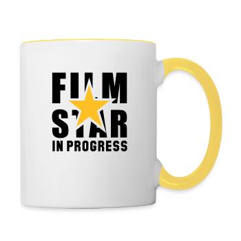 FILM STAR IN PROGRESS 2C - Contrasting Mug - white/yellow - Right