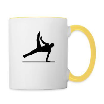 Gymnast, Gymnastics, Turner - Contrasting Mug - white/yellow - Right