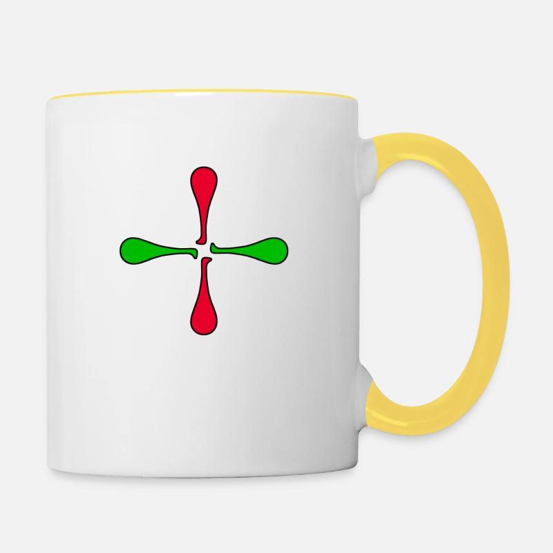 euskal herria pilotari symbol - Mug contrasté - blanc/jaune