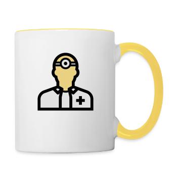 Nursing staff, nurse, carer, doctor, - Contrasting Mug - white/yellow - Right