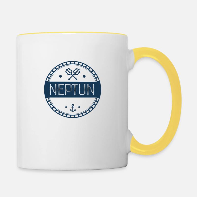 Neptune - Mug contrasté - blanc/jaune