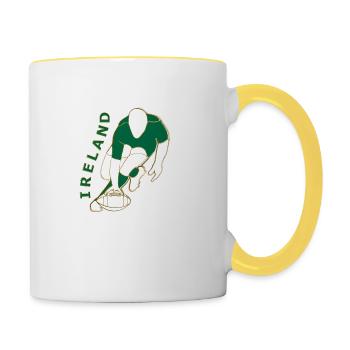 Ireland Rugby Team Player Style - Contrasting Mug - white/yellow - Right
