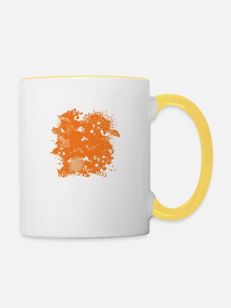 Vector background de - Tasse zweifarbig - Weiß/Gelb