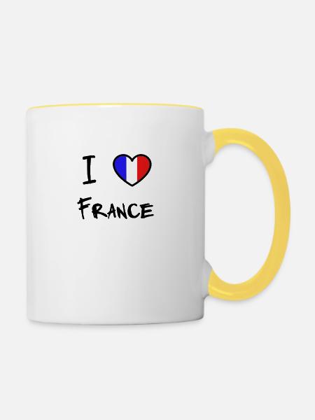 France - Tasse zweifarbig - Weiß/Gelb