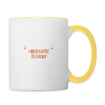 Coffee Hocus Pocus to Focus - Tasse zweifarbig - Weiß/Gelb - Rechts