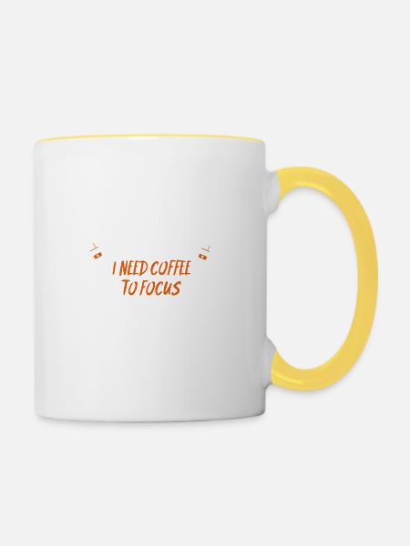 Coffee Hocus Pocus to Focus - Tasse zweifarbig - Weiß/Gelb