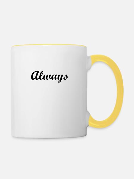 always - Tasse zweifarbig - Weiß/Gelb