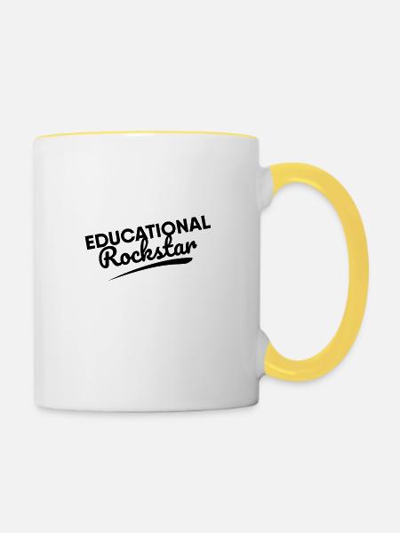 Lehrer - Tasse zweifarbig - Weiß/Gelb
