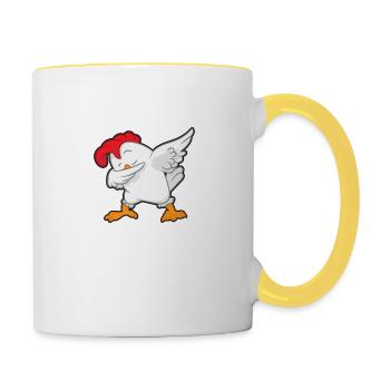 Dabbing poulet - Dab Dancing poulet - poulet - Mug contrasté - blanc/jaune - Droite