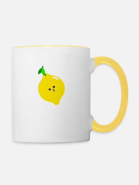 Zitrone - Tasse zweifarbig - Weiß/Gelb