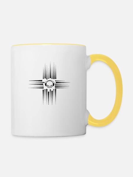 dj - Tasse zweifarbig - Weiß/Gelb
