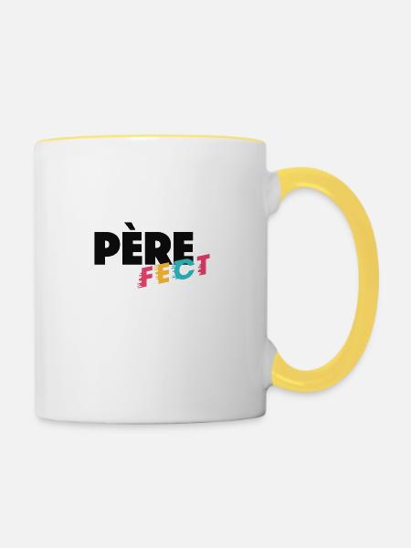 VATER - Tasse zweifarbig - Weiß/Gelb