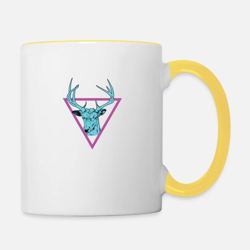 Deer - deer antler - Contrasting Mug - white/yellow