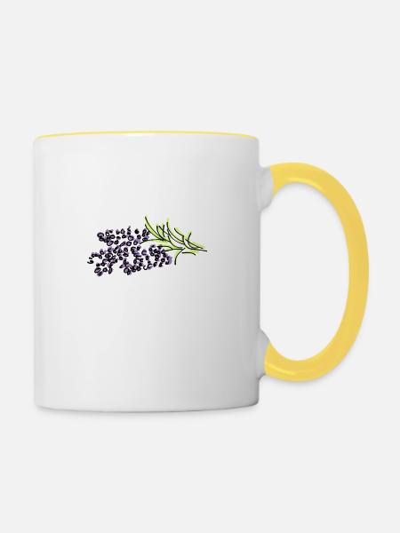 Lavendel - Tasse zweifarbig - Weiß/Gelb