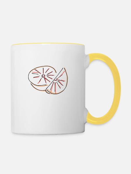Grapefruit - Tasse zweifarbig - Weiß/Gelb