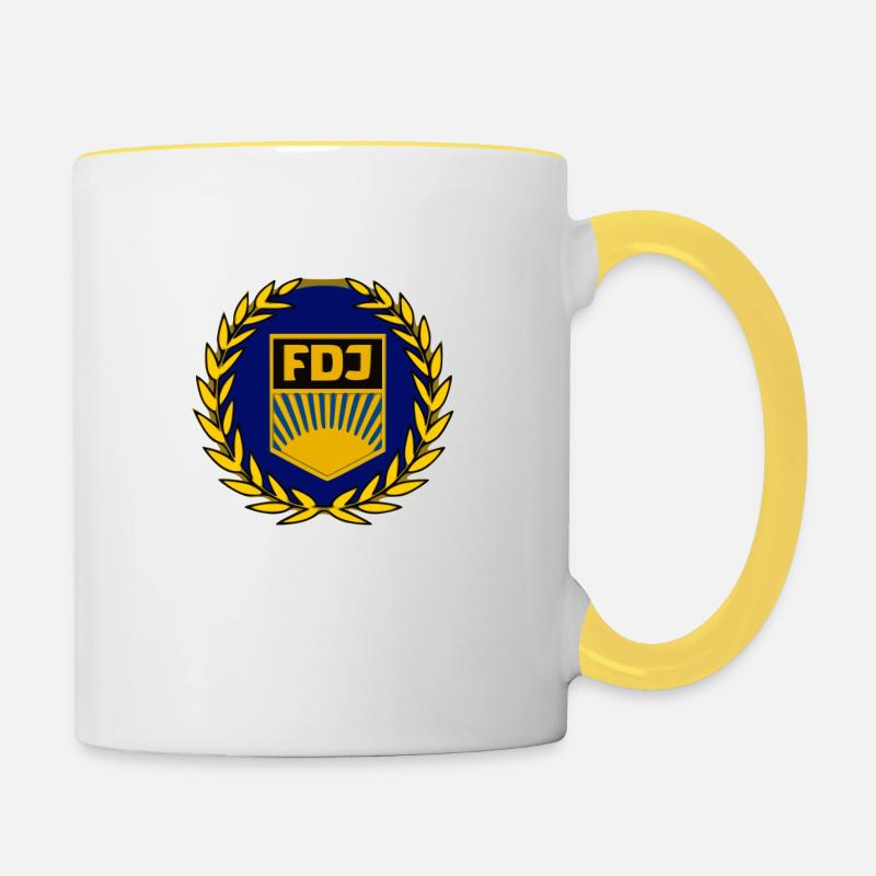 Emblème FDJ - Mug contrasté - blanc/jaune