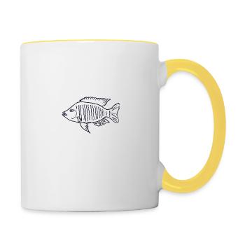 Cichlid fish Malawi - Contrasting Mug - white/yellow - Right