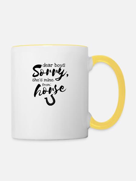 Pferde - Tasse zweifarbig - Weiß/Gelb