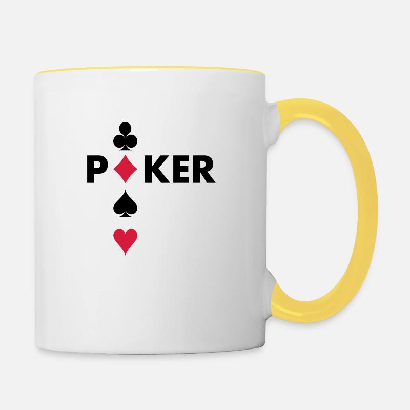 Poker player - Contrasting Mug - white/yellow