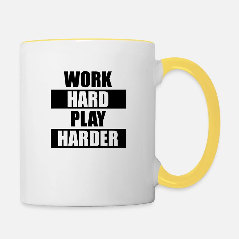 Gamers. Gaming. Joystick. Gift. gift idea - Contrasting Mug - white/yellow