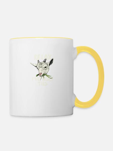 Relax i've goat this - Tasse zweifarbig - Weiß/Gelb