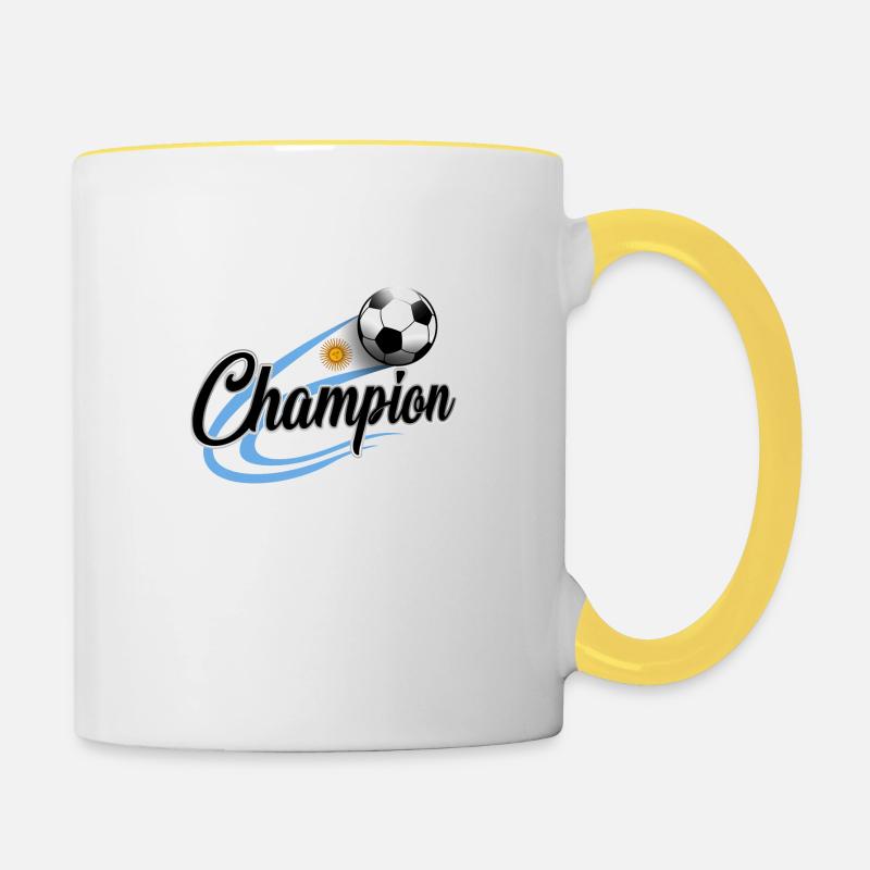 SOCCER D'ARGENTINE - Mug contrasté - blanc/jaune