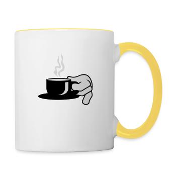 elegant cup o' tea or coffee / Vornehme Tasse Tee - Tasse zweifarbig - Weiß/Gelb - Rechts