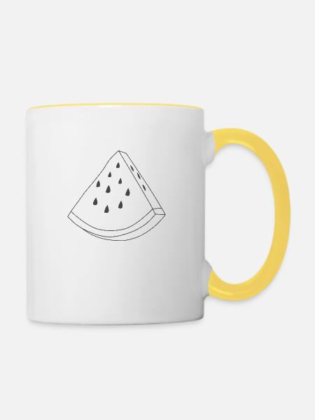 Wassermelone - Tasse zweifarbig - Weiß/Gelb